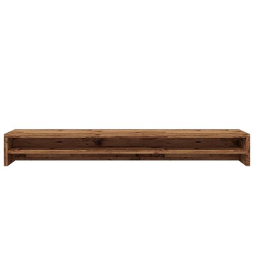 Skærmstander 100x24x13 cm konstrueret træ antikt træ