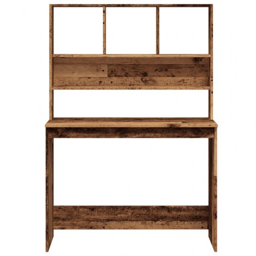 Skrivebord med hylder 102×45×148 cm - konstrueret træ, antikt træ
