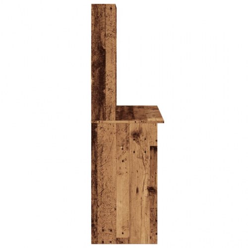 Skrivebord med hylder 102×45×148 cm - konstrueret træ, antikt træ