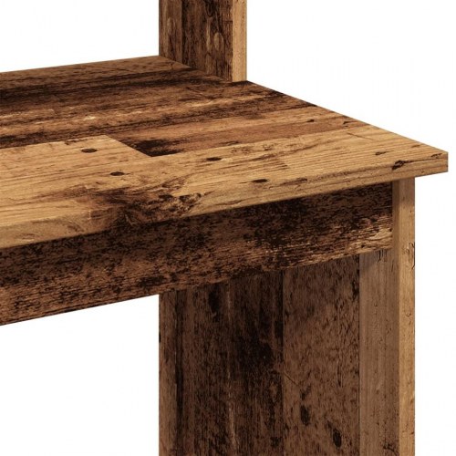 Skrivebord med hylder 102×45×148 cm - konstrueret træ, antikt træ