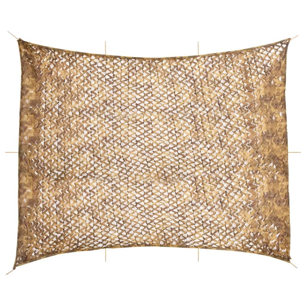 Camouflagenet 618 x 512 cm med opbevaringspose - sandfarvet