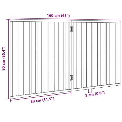 Hundegitter foldbart med 2 paneler - 160 cm i poppeltræ