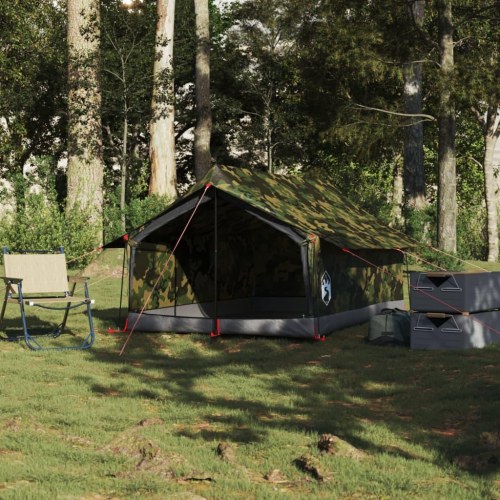 2-personers campingtelt - vandafvisende camouflage, A-stel