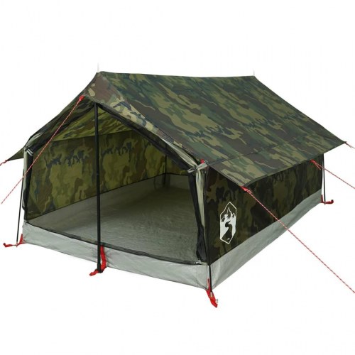 2-personers campingtelt - vandafvisende camouflage, A-stel