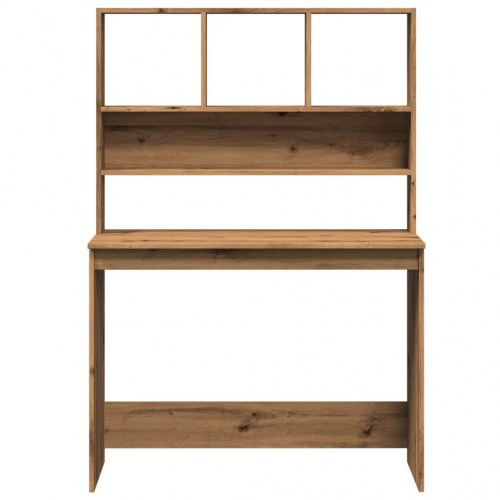 Skrivebord med hylder 102×45×148 cm - konstrueret træ i kunsteg