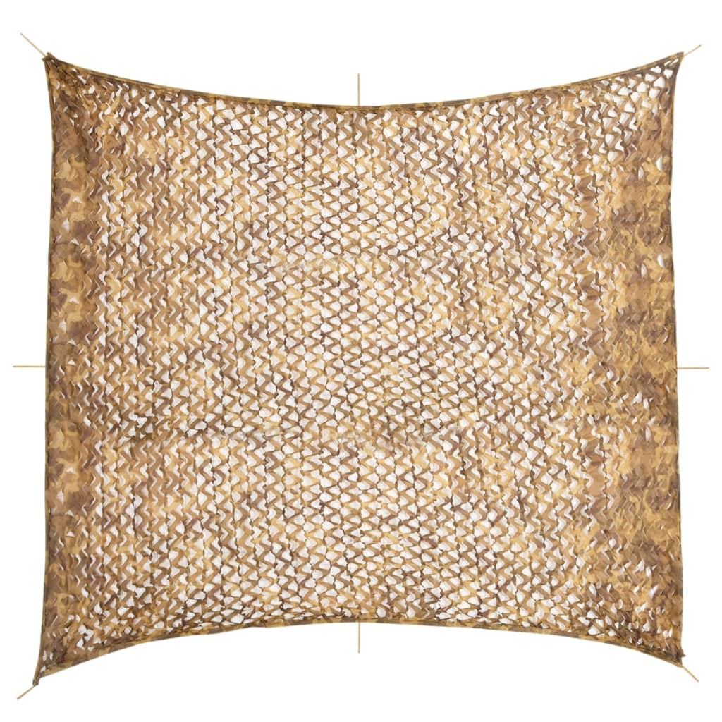 Camouflagenet 416 × 402 cm med opbevaringspose - sandfarvet