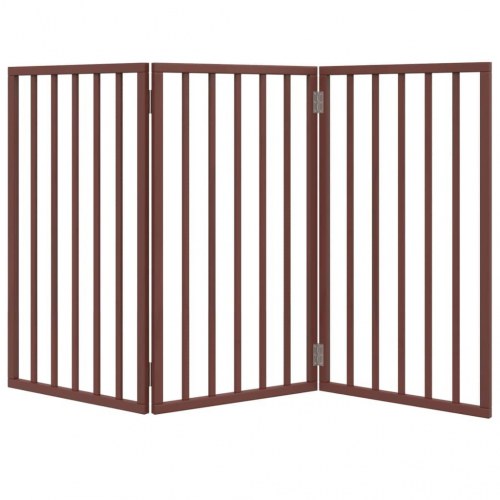 Hundelåge med 3 paneler - 150 cm foldbar i poppeltræ, brun