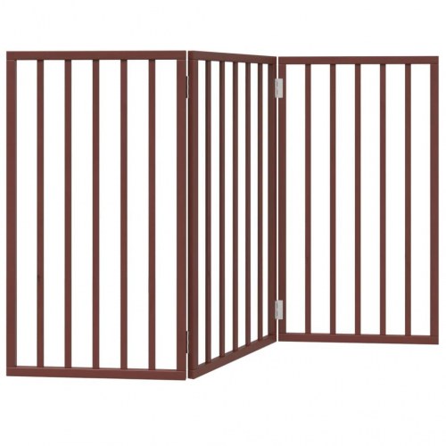 Hundelåge med 3 paneler - 150 cm foldbar i poppeltræ, brun