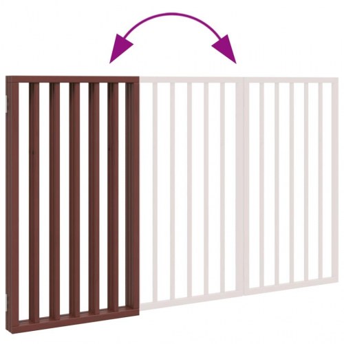 Hundelåge med 3 paneler - 150 cm foldbar i poppeltræ, brun