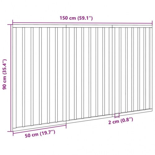 Hundelåge med 3 paneler - 150 cm foldbar i poppeltræ, brun