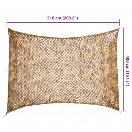 Camouflagenet 516 × 400 cm med opbevaringspose - sandfarvet