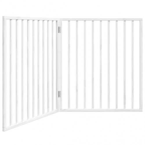 Foldbart hundegitter med 2 paneler - hvid poppeltræ, 160 cm
