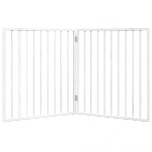 Foldbart hundegitter med 2 paneler - hvid poppeltræ, 160 cm