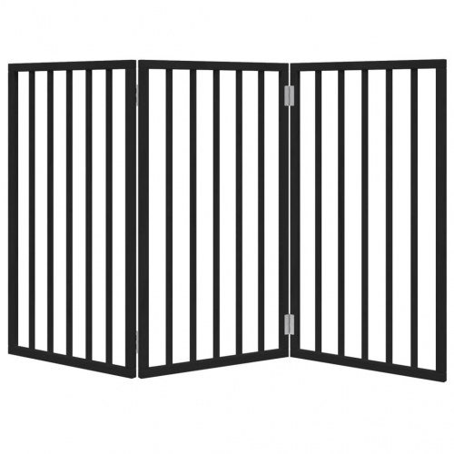 Hundelåge med 3 paneler - foldbar poppeltræ, 150 cm, sort