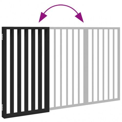 Hundelåge med 3 paneler - foldbar poppeltræ, 150 cm, sort