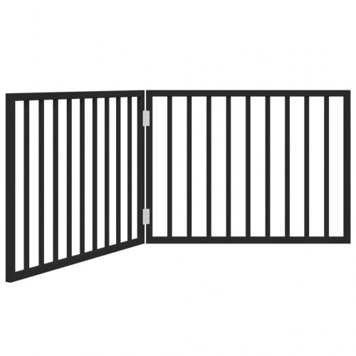 Hundegitter foldbart med 2 paneler - sort poppeltræ, 160 cm