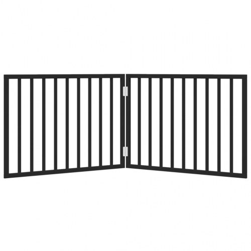 Hundegitter foldbart med 2 paneler - sort poppeltræ, 160 cm