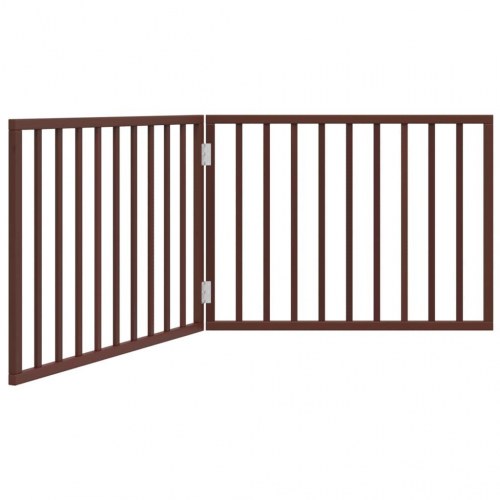 Hundelåge med 2 paneler - 160 cm foldbar i poppeltræ, brun