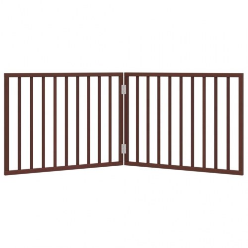 Hundelåge med 2 paneler - 160 cm foldbar i poppeltræ, brun
