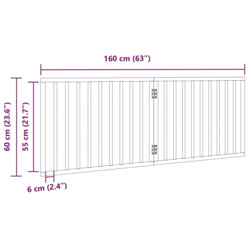 Hundelåge med 2 paneler - 160 cm foldbar i poppeltræ, brun