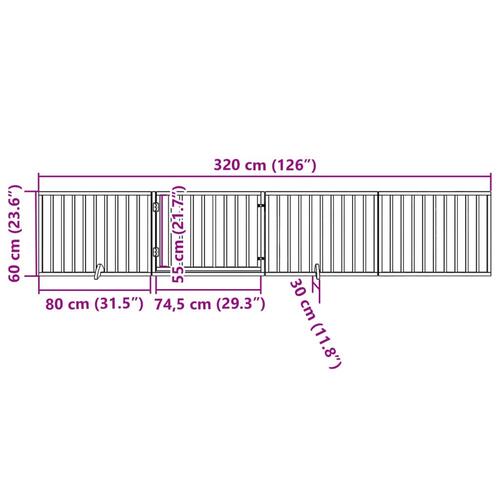 Hundelåge med dør 4 paneler 320 cm poppeltræ