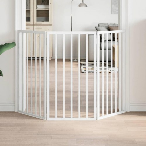 Foldbart hundegitter med 3 paneler - hvidt poppeltræ, 150 cm