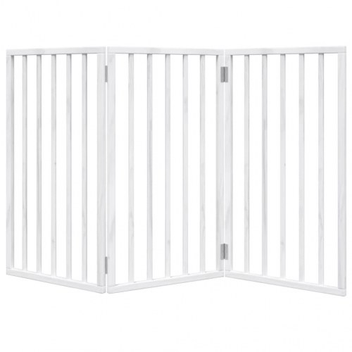 Foldbart hundegitter med 3 paneler - hvidt poppeltræ, 150 cm