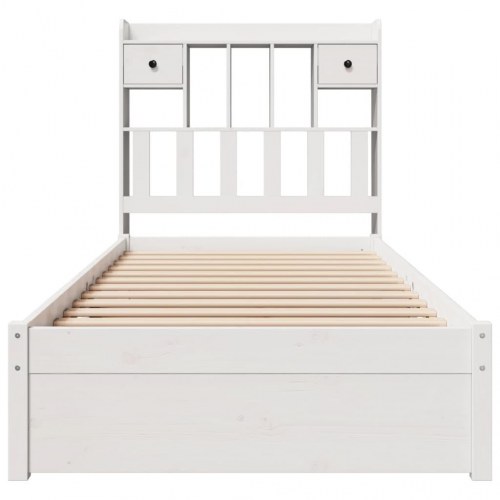 Sengeramme med reolgavl uden madras 75 x 190 cm - hvid