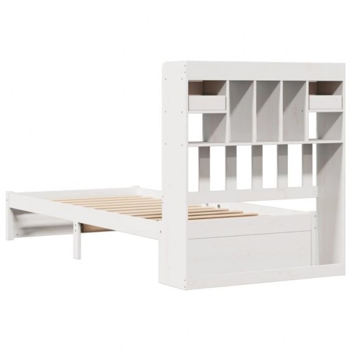 Sengeramme med reolgavl uden madras 75 x 190 cm - hvid