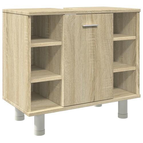 Badeværelsesskab 60x32x53,5 cm konstrueret træ sonoma-eg