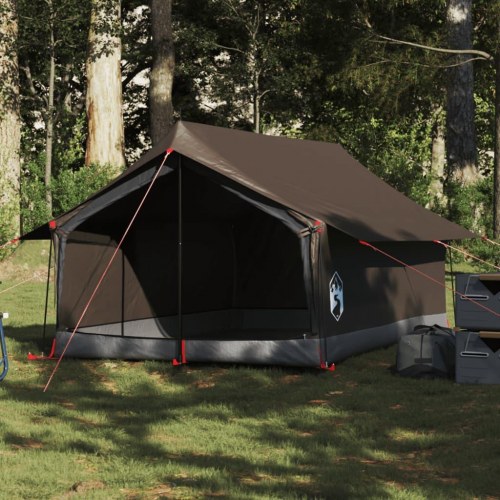 2-personers campingtelt - vandafvisende A-stel, brun