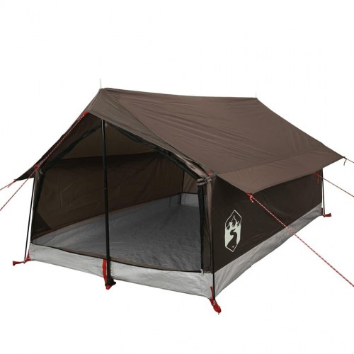 2-personers campingtelt - vandafvisende A-stel, brun