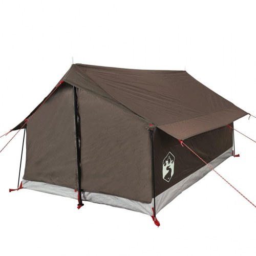 2-personers campingtelt - vandafvisende A-stel, brun
