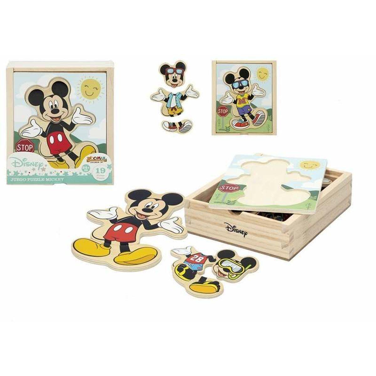 Børne Puslespil af Træ Disney Træ (19 stk)
