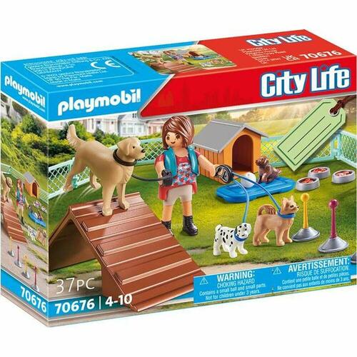 Playset Playmobil City Life Hund Træning 70676 (37 stk)