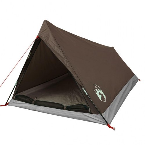 2-personers campingtelt - vandafvisende A-stelt, brun