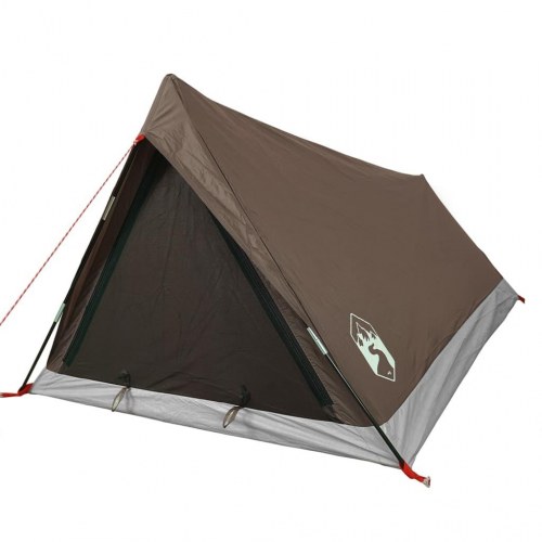 2-personers campingtelt - vandafvisende A-stelt, brun