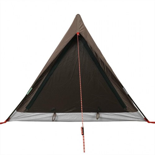 2-personers campingtelt - vandafvisende A-stelt, brun