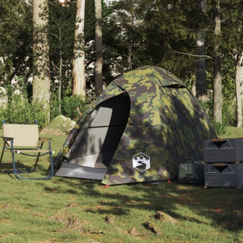 2-personers kuppeltelt - vandafvisende campingtelt i camouflage