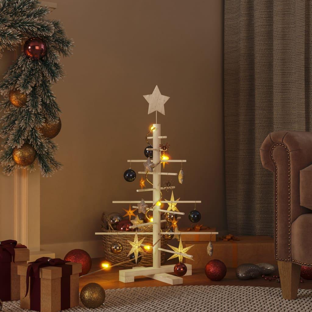 Dekorativt juletræ 75 cm massivt fyrretræ