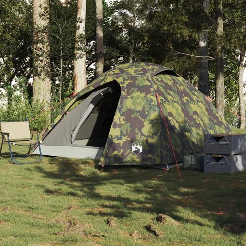 4-personers campingtelt vandafvisende kuppel camouflage