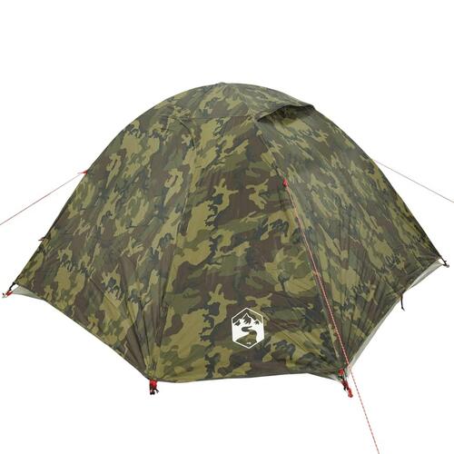 4-personers campingtelt vandafvisende kuppel camouflage
