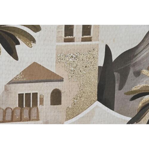 Maleri Home ESPRIT Grøn Beige Gylden Huse Tropisk 63 x 4,5 x 93 cm (2 enheder)