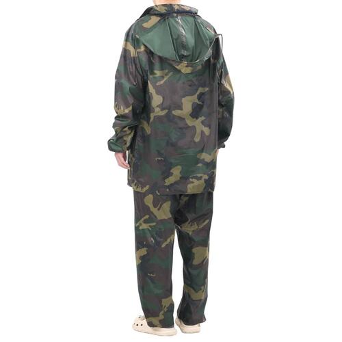 Mænds Camo tryk 2-delt regn kulør med hætte XL