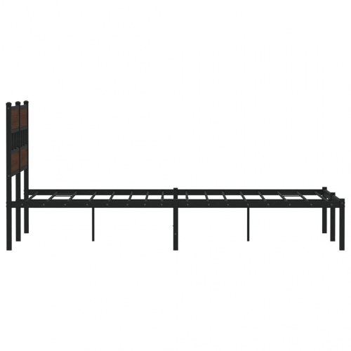 Sengeramme med sengegavl 140 x 190 cm uden madras - brunt egetræ