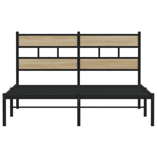 Sengeramme 160 x 200 cm i metal og sonoma-eg - uden madras