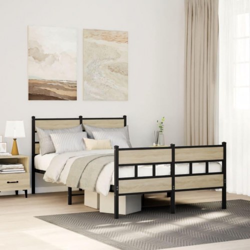 Sengeramme uden madras 120 x 200 cm - sort/sonoma-eg