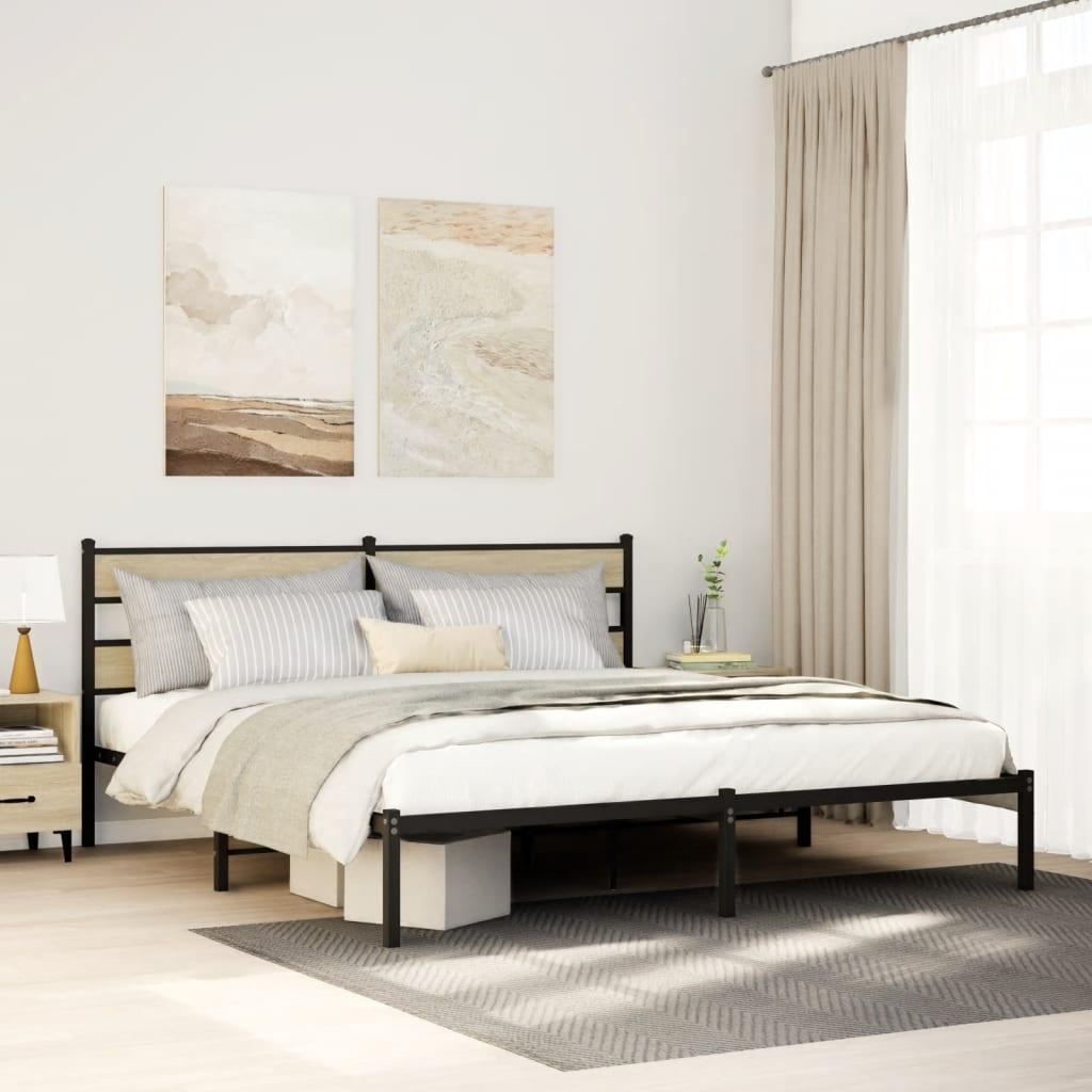 Sengeramme Uden Madras Metal Sonoma-Eg - med hovedgærde / 193 x 203 cm