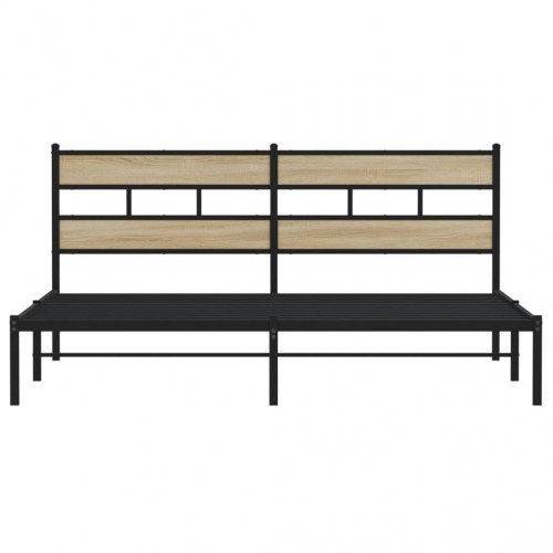 Sengeramme 193 x 203 cm med sengegavl - sort/sonoma-eg