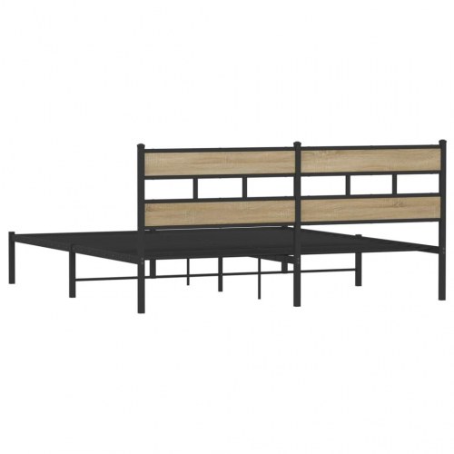 Sengeramme 193 x 203 cm med sengegavl - sort/sonoma-eg